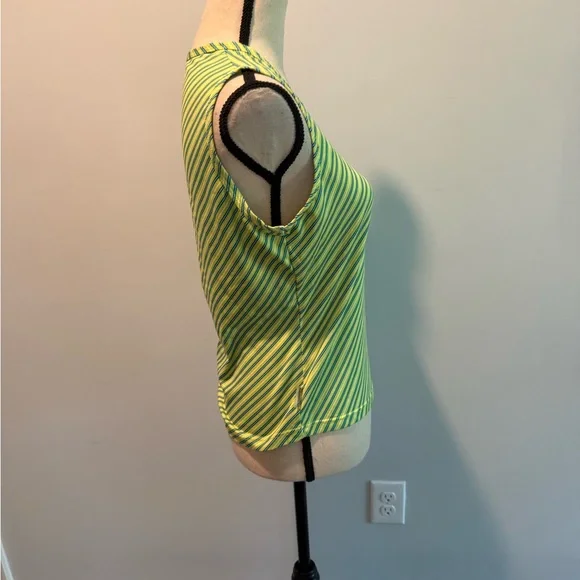 Brooks Green Stripe Running Tank Top Women’s size Medium - Picture 4 of 8